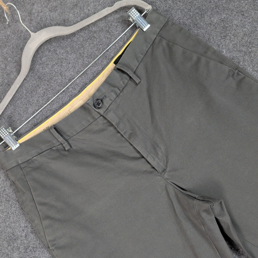 Banana Republic Slim Fit Chinos Mens 33x32 Olive Green Stretch Cotton Pants - Picture 1 of 16